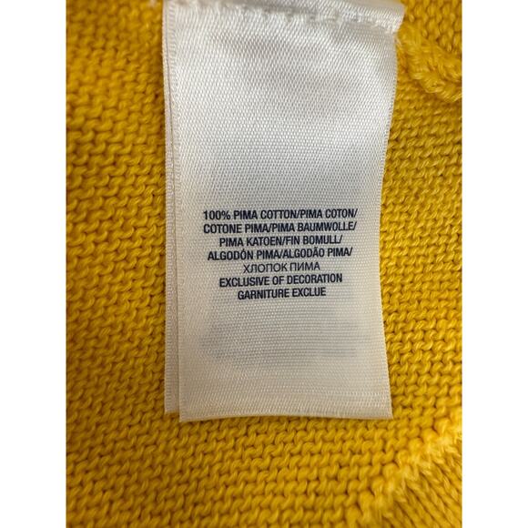 NEW Ralph Lauren Size M 8-10 Pima Cotton Open Front Cardigan Sweater Yellow NWT - Picture 7 of 9